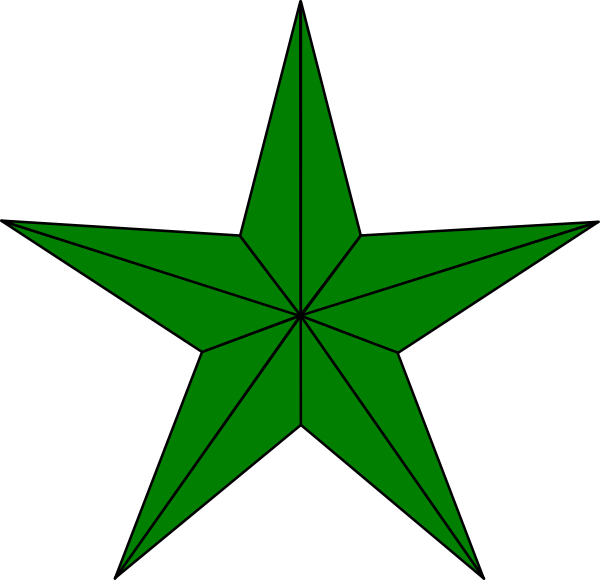 This Free Clip Arts Design Of Green Lined Star - Red Star (800x763)