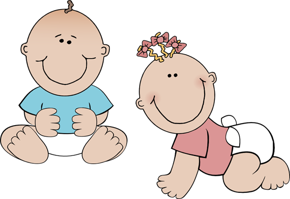 Twins Clipart Baby Shower Pencil And In Color Twins - Toddler Clipart (571x393)