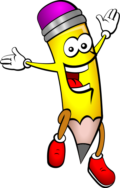 Happy Pencil Clipart - Happy Pencil Clipart (384x600)