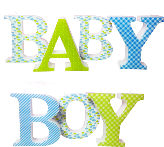 Baby Boy 3d Letters Candle Model - Baby Boy 3d Letters Candle Model (600x766)