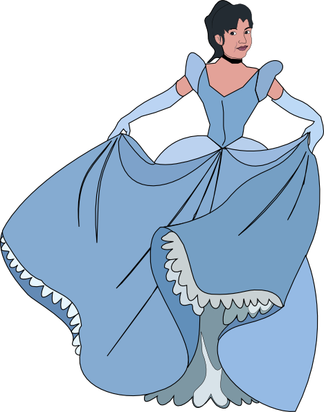 Cinderella Clip Art - Gown Clipart (566x800)
