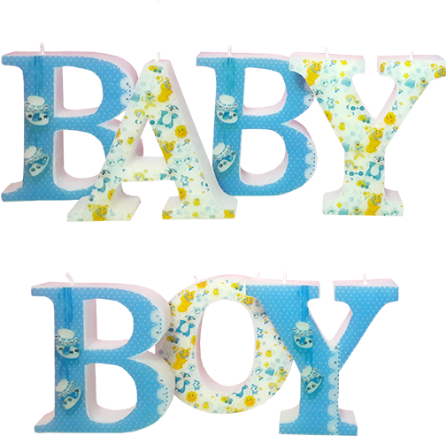 Baby Boy 3d Letters Candle Model - Paper Product (600x766)