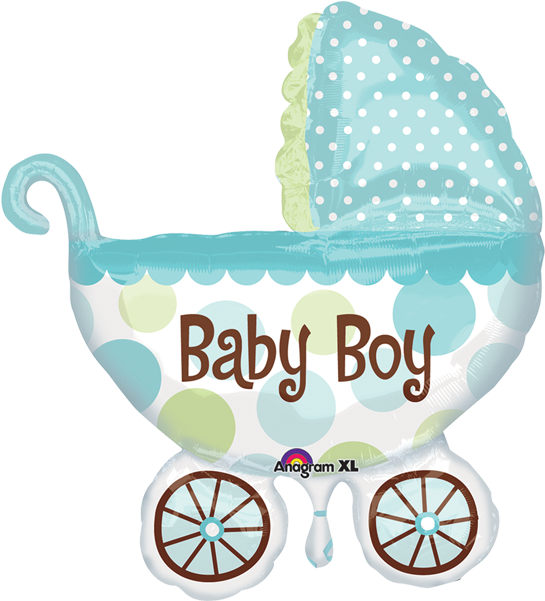 Globo Metalico 28 Baby Boy Carriola - Baby Boy Balloon (600x600)