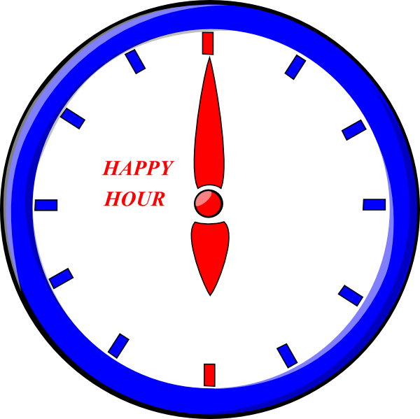Happy Hour Clip Art At Clker - Clock Clip Art (600x599)