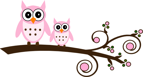 Pink Owl On Branch Clip Art At Clker Com Vector Clip - Baby Owls Clip Art (600x324)