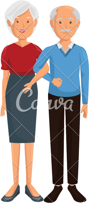 Cartoon Old Couple Icon - Illustration (800x800)