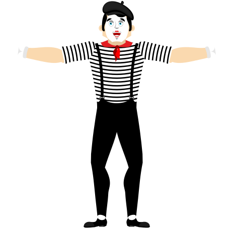 Mime Happy Vector Icon Illustration - Illustration (550x550)