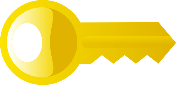 Key Clipart Yellow - Input/output (600x291)