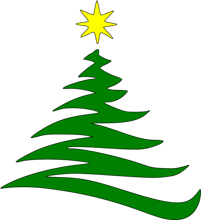 Christmas Tree Outline Clip Art - Christmas Tree Clip Art (859x938)