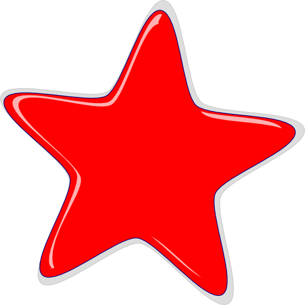 Red White Blue Star Clip Art - Orangecrest (594x595)