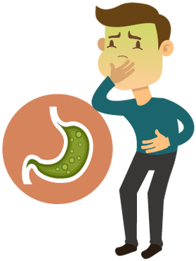 How To Stop Nausea Without Drugs - Sick Person Vector (347x454)