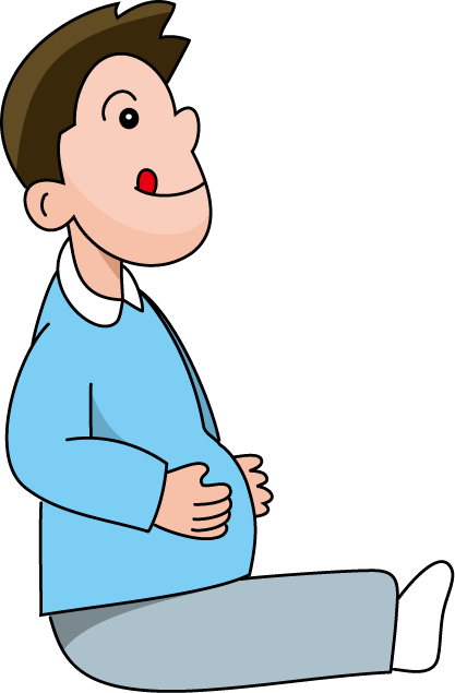 Full Stomach Cliparts - Full Stomach Clipart (417x635)