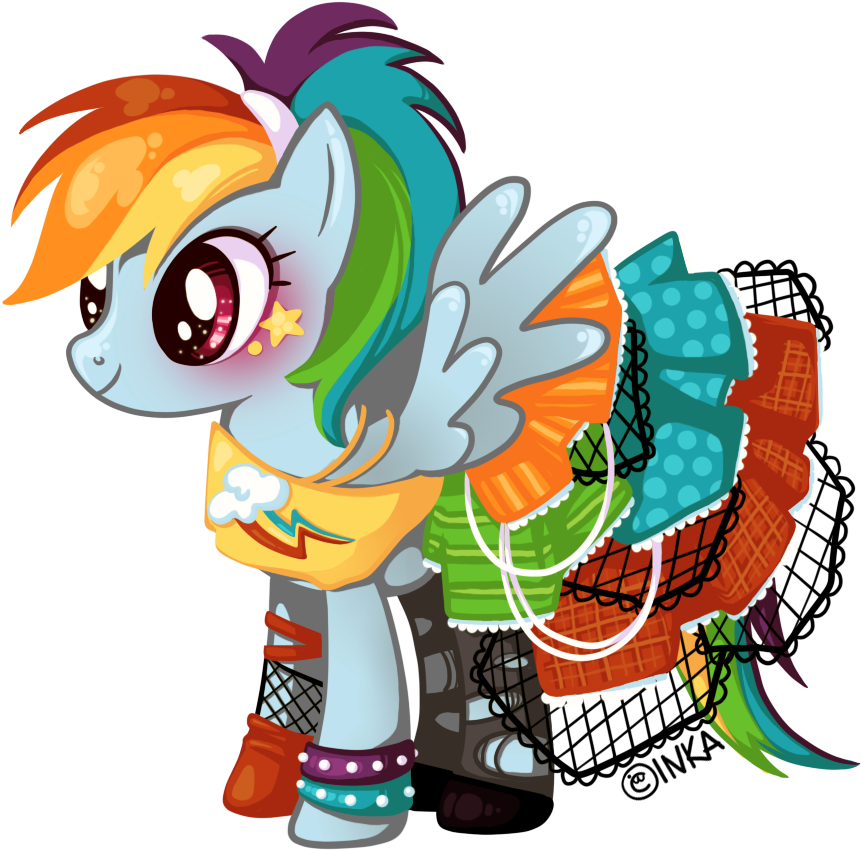 Rainbow Dash By Littlegreenfrog-d5pspkr - Rainbow Dash Punk Dress (1004x1004)