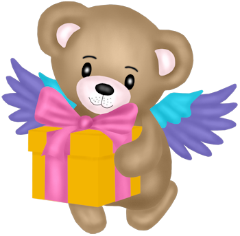 Sd Birthday Diva Present Bear1 - Teddy Bear (350x343)