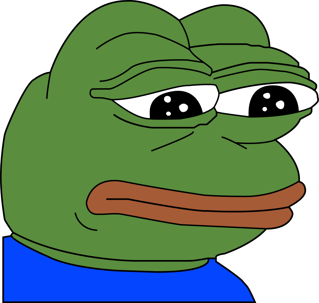 × - Sad Pepe Png (1000x973)
