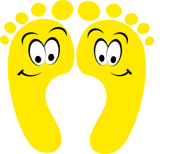 Yellow Happy Feet Clip Art At Clker - Smiling Feet (600x522)