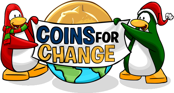 This Virtual Charity Encourages Players To Join The - Coins For Change Club Penguin (600x336)