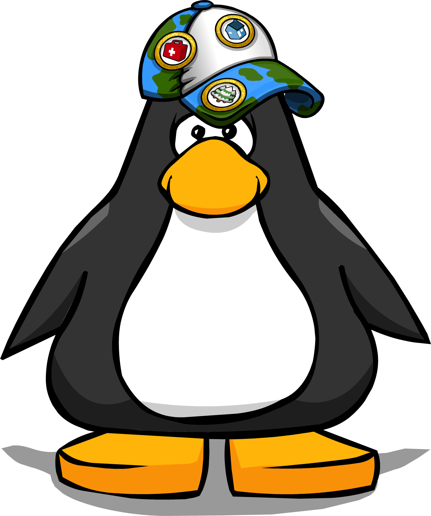 Coins For Change Cap From A Player Card - Club Penguin With Hat (1380x1652)