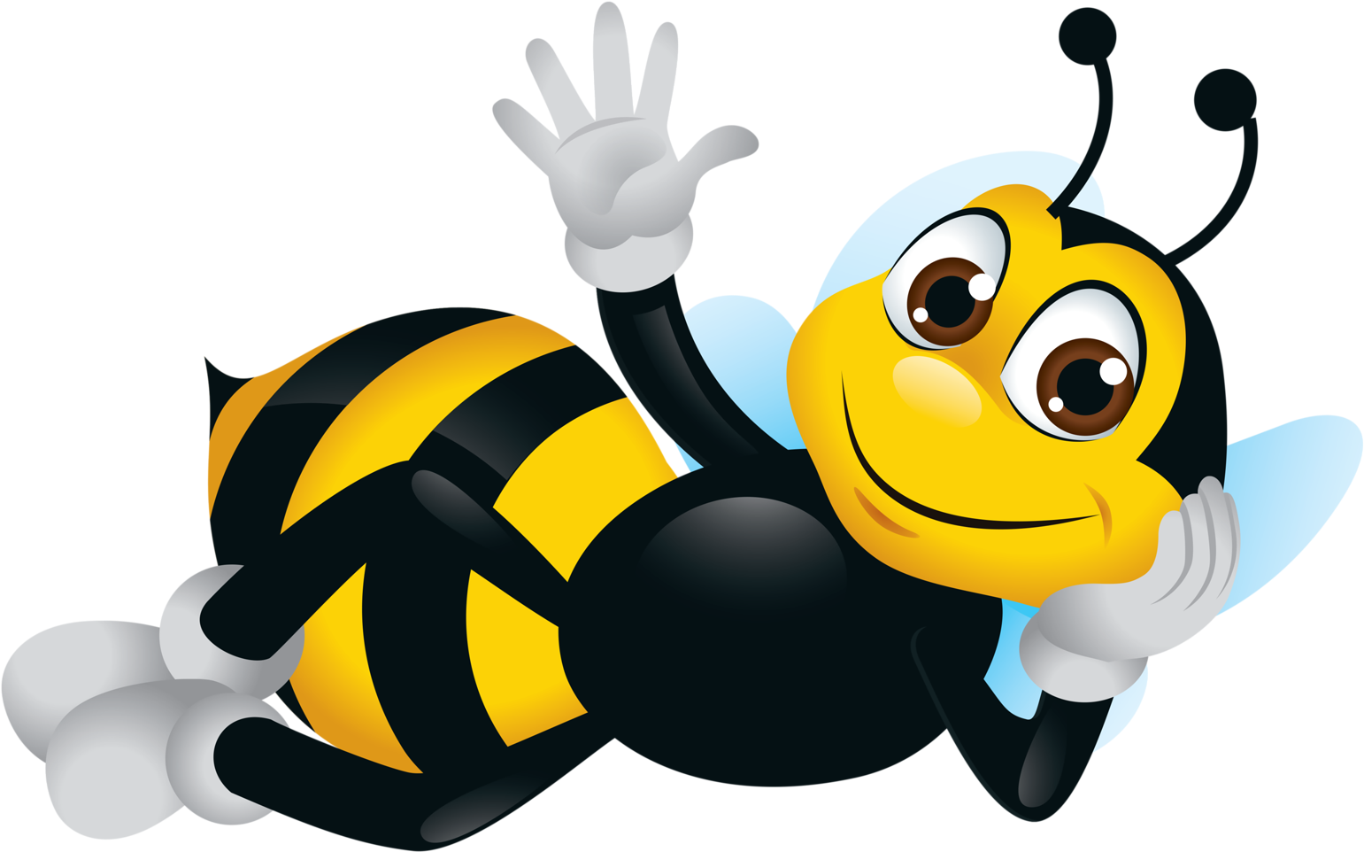 Borboletas & Joaninhas E Etc - Bee Cartoon Characters (1600x1047)