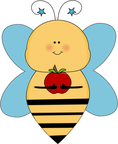 Bees Clipart Teacher - School Bee Clip Art (400x487)
