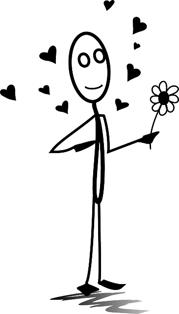 Flower, Love, Romance, Stickman, Stick Figure - Stick Man In Love (365x640)