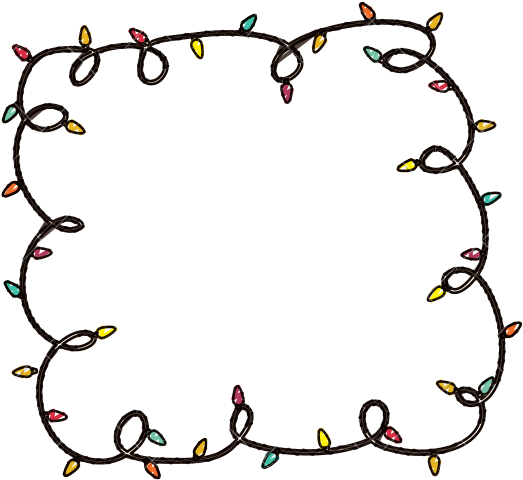 Cartoon Christmas Lights - Cartoon Christmas Lights In A Circle (550x550)