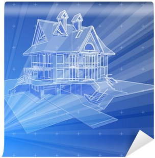 Fotomural 3d Casa - Holography (400x400)