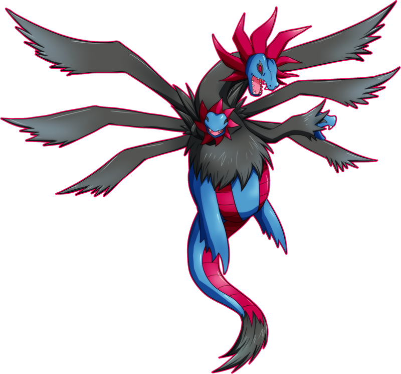 Shiny Hydreigon Pokédex - Hydreigon Shiny (800x745)