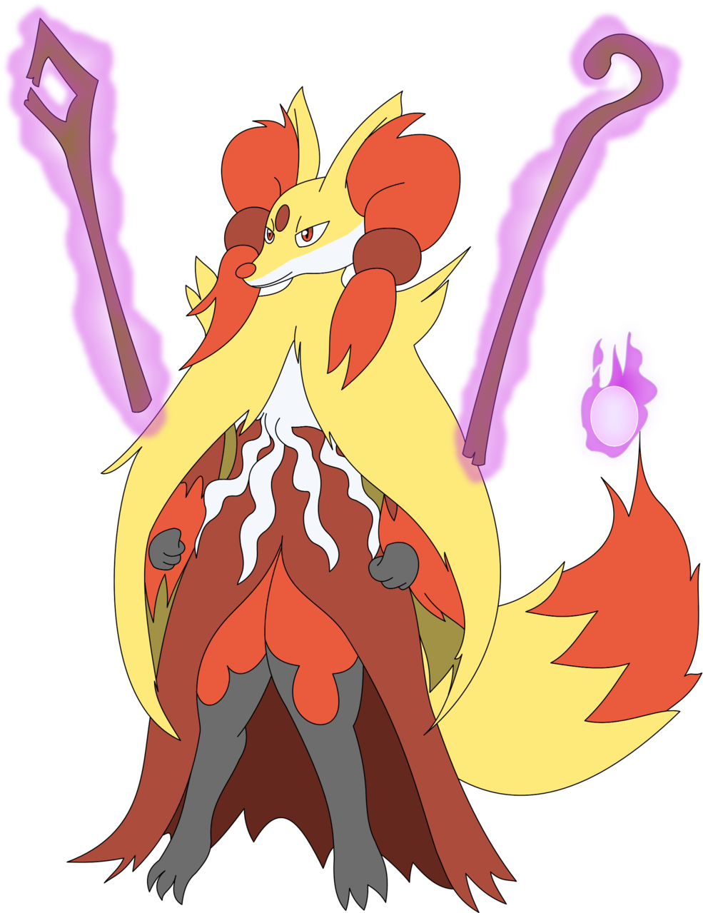 Mega Delphox By Miracle-fox - Imagenes De Mega Delphox (1024x1320)