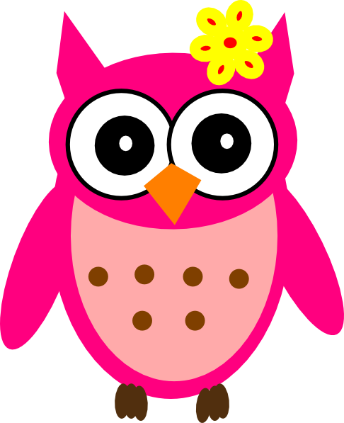 Aby Girl Owl With Bow Clip Art - Baby Girl Owl (486x597)