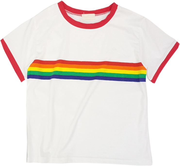 Rainbow Top - Rainbow Striped Shirt Png (1000x1000)