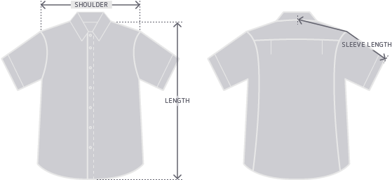 Garment Measurement Illustration - White Shirt Short Sleeve Png (566x265)