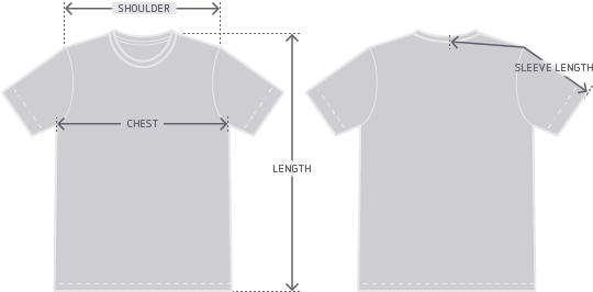 Garment Measurement Illustration - London Calling T Shirt (557x298)