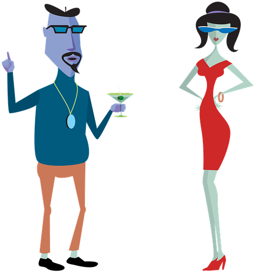 Clipart, Cartoon, Characters, Human, Lady, Gent, Happy - Cartoon (960x650)