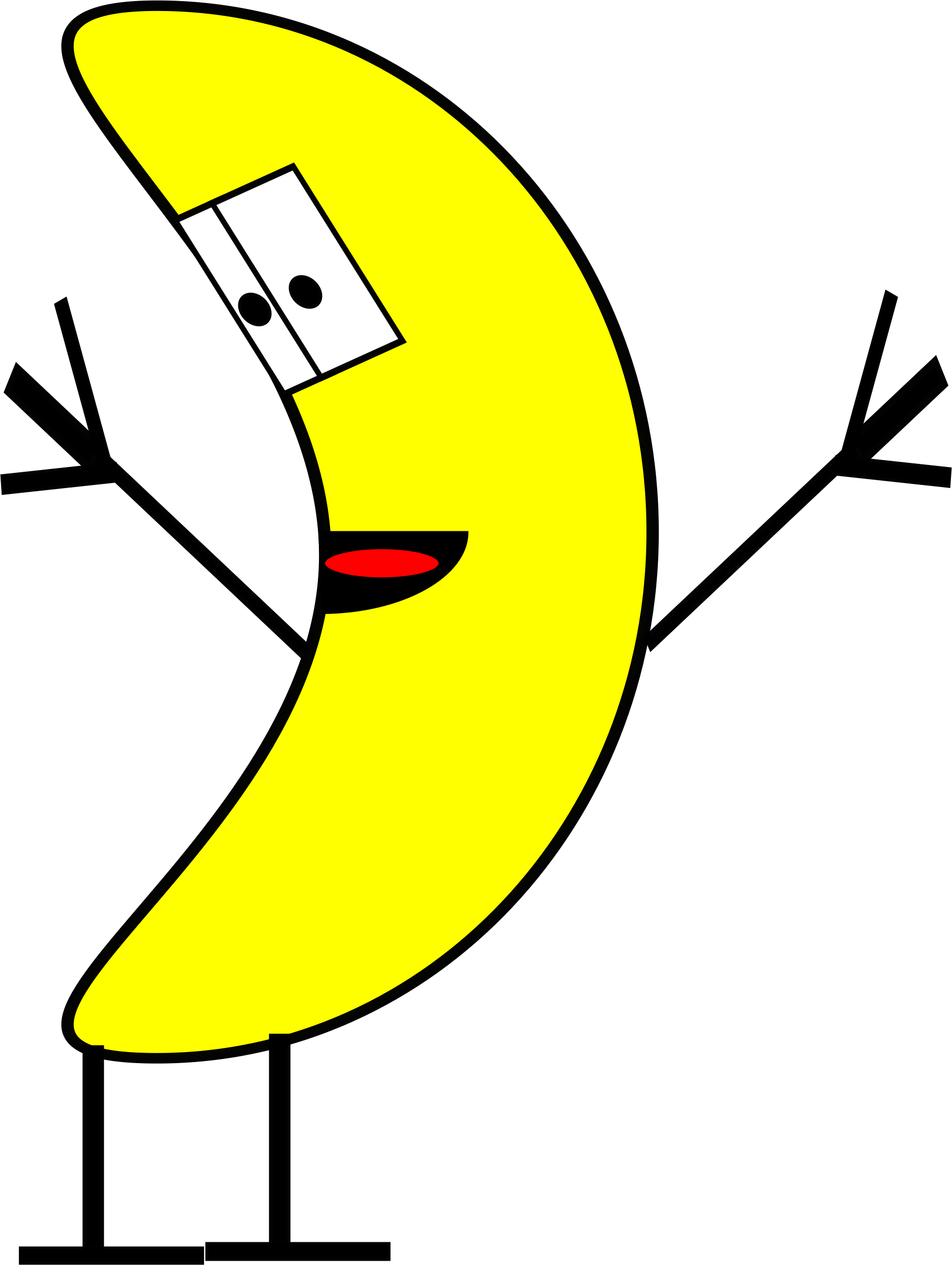 Banana Clipart Guy - Banana With Hands And Legs (1806x2400)