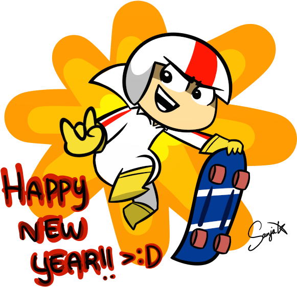 Happy New Year By Noanja - Cartoon (720x728)