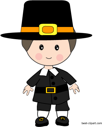 Pilgrim Boy Free Thanksgiving Clipart - Boy (450x450)