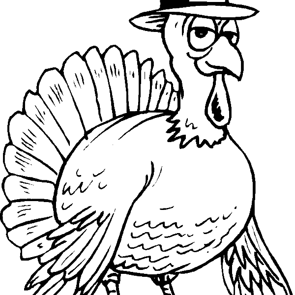 Pilgrims Coloring Pages Free Pilgrim Turkey Coloring - Turkey Coloring (600x600)