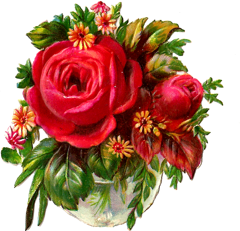 Flower Pencil Arts Rosebouquetpng - Flower Bouquet Red Clipart (853x882)