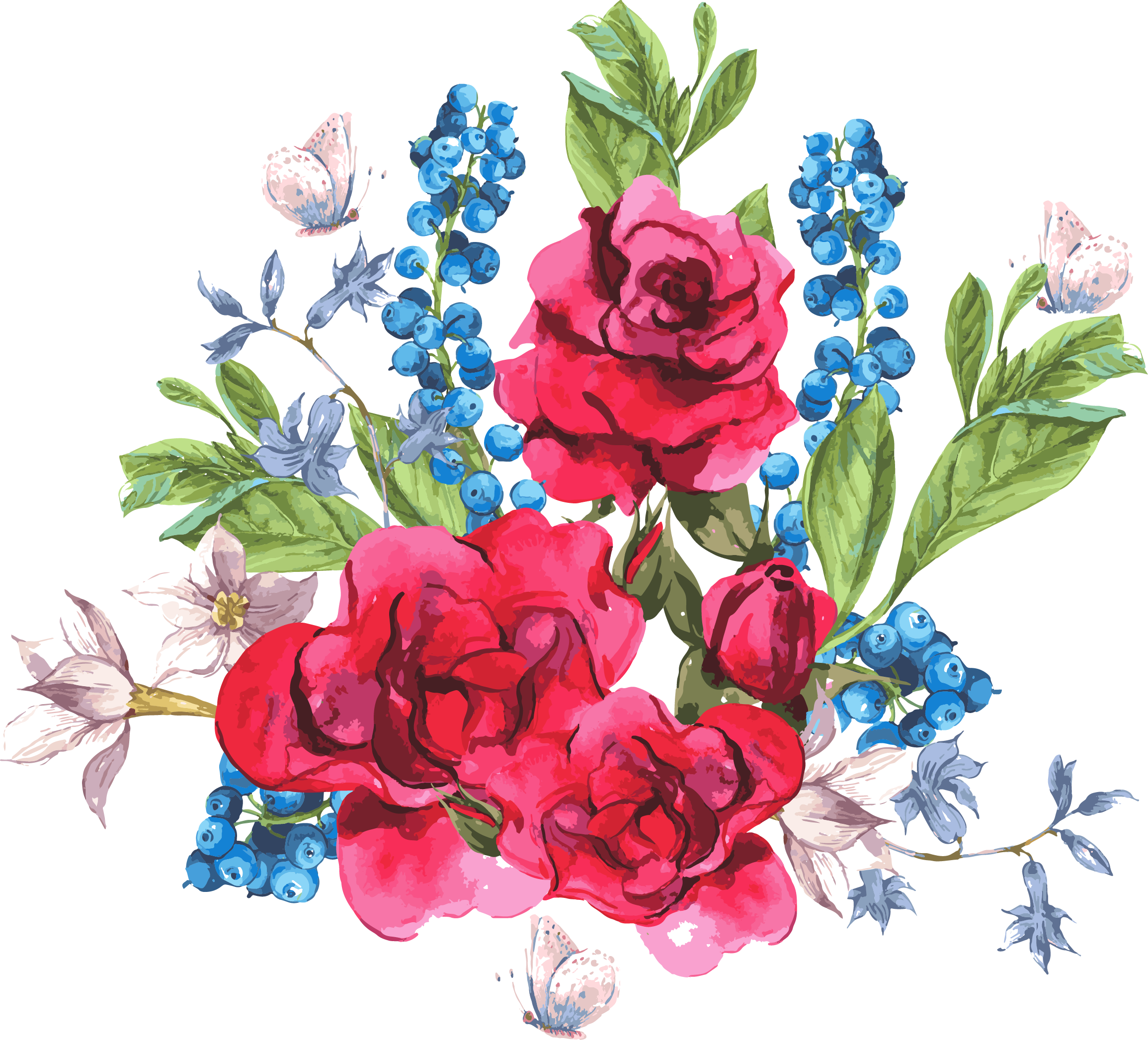 My Desing / Hand Draw Flower - Decoupage Flower (2310x2093)