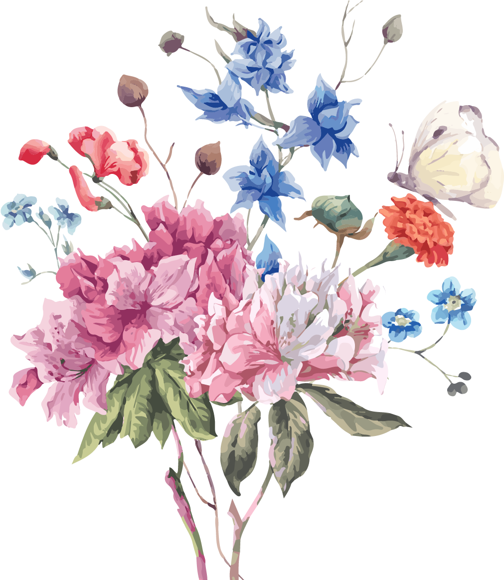 Flower Bouquet Stock Photography Stock Illustration - Spring Flower Bouquet Watercolor (1106x1163)