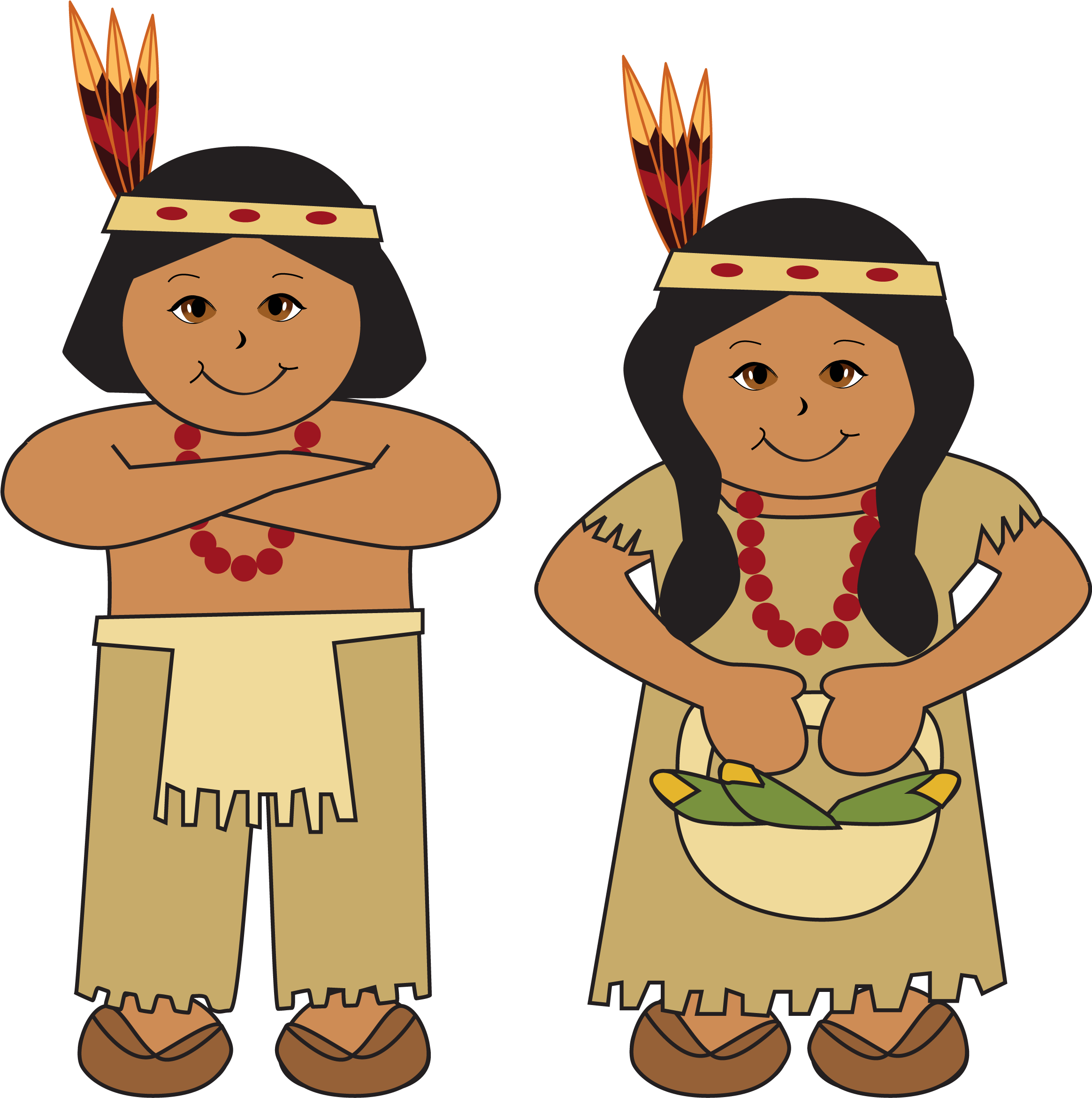 Thanksgiving Clipart Indian - Native Americans Clipart (2449x2410)