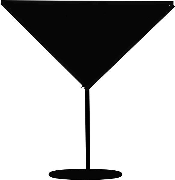 Martini Glass Silhouette Vector (588x597)