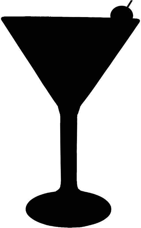Martini Silhouette Png By Clipartcotttage - Wine Glass (497x800)