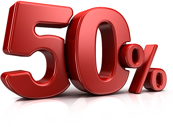 50 Off Background Png Image - 50% Png (576x421)
