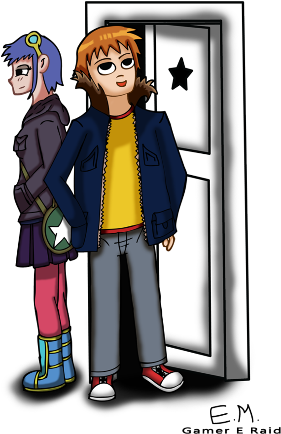 Scott Pilgrim And Ramona Flowers By Gamereraid - Cartoon (822x972)