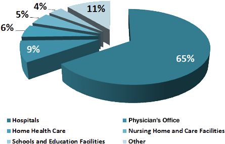 Pie Chart Showing The Locations Nurses Work In - Neonatal Nurse Job Outlook (478x298)