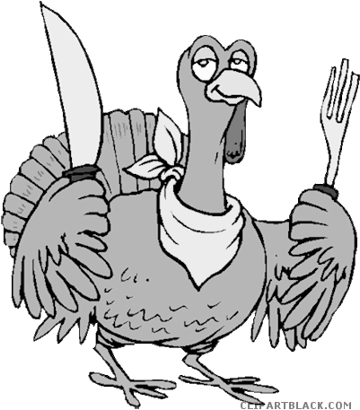 Thanksgiving Turkey Animal Free Black White Clipart - Don T Be A Turkey -  (400x464) Png Clipart Download