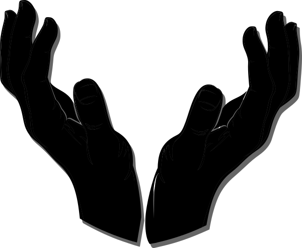 Giving Hand3 Clip Art At Clker - Open Hand Silhouette Png (600x493)