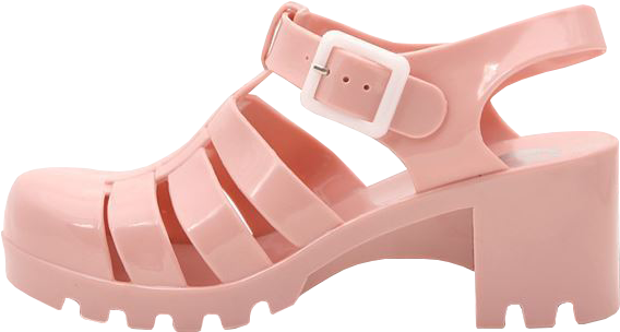 Pre-order Peachy Jelly Sandals - Womens Chunky High Heels Jelly Round Toe Strappy Caged (567x567)